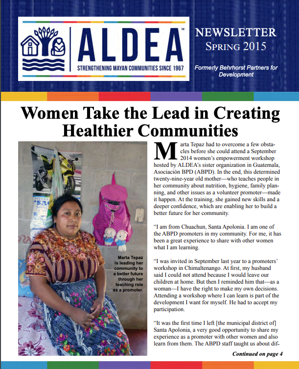 ALDEA Newsletter - Spring 2015